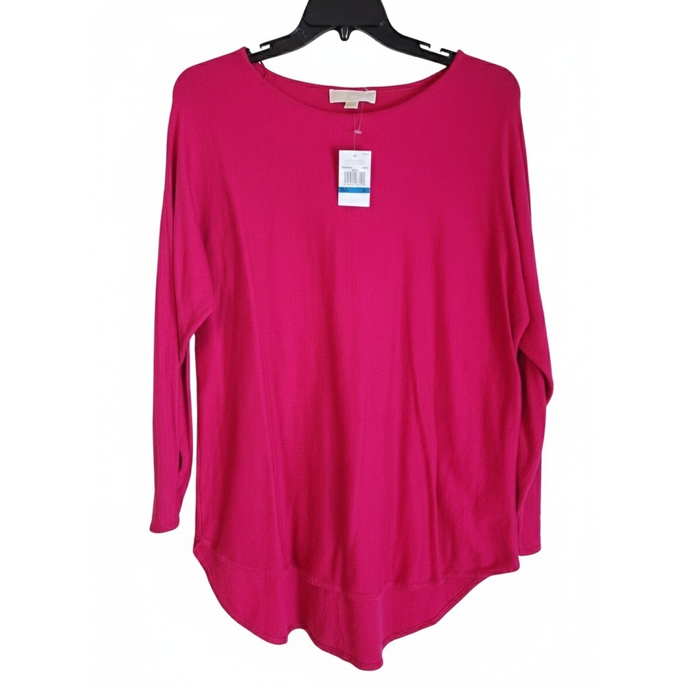 Michael Kors Womens XL NWT Pink Lightweight Sweater Knit Top Long Sleeve Tunic